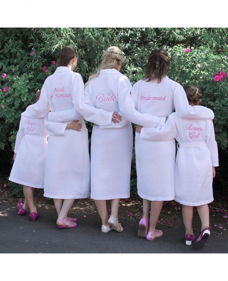 white dressing gowns for bridal party