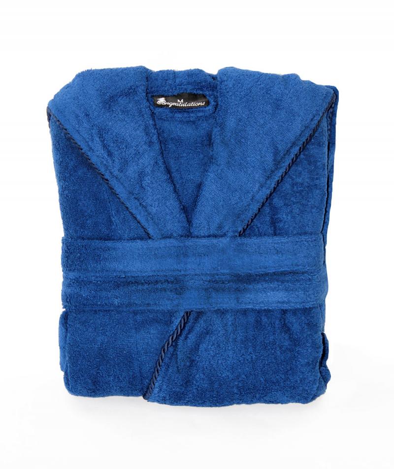 Mens Dressing Gowns with Hood Dark Blue WithCongratulations