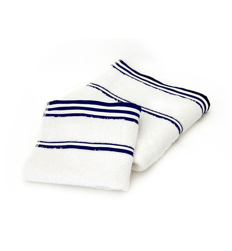 Personalised 100 Cotton Bath & Hand Towel Navy WithCongratulations