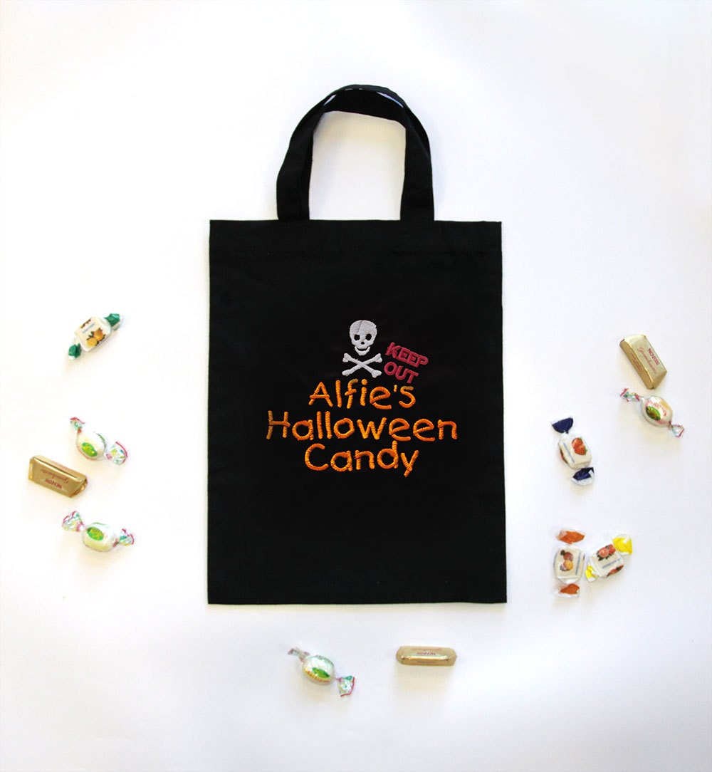 personalised halloween trick or treat candy bag