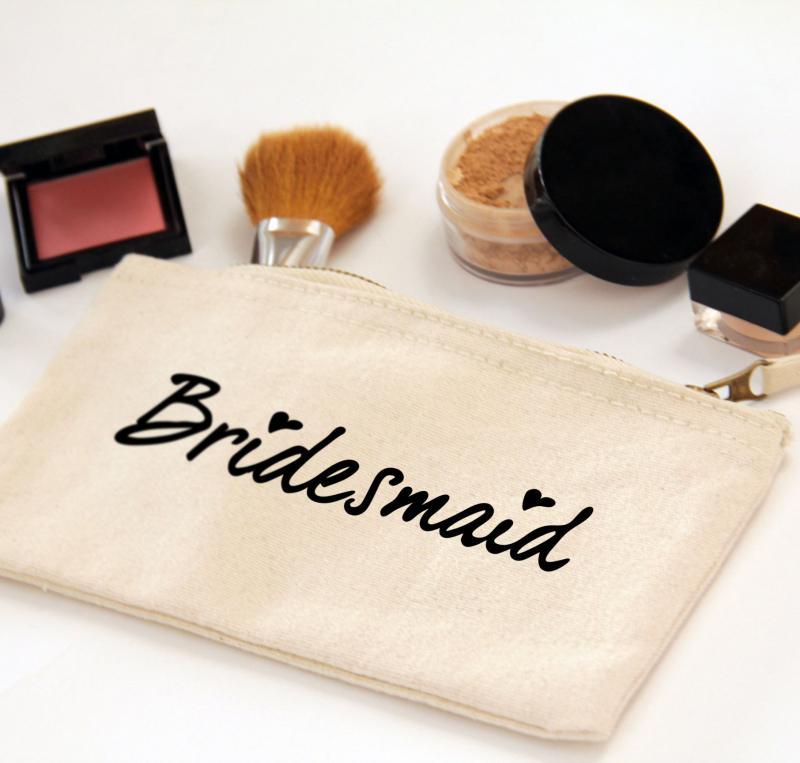 Bridesmaid Zipper Canvas Make-up Bag