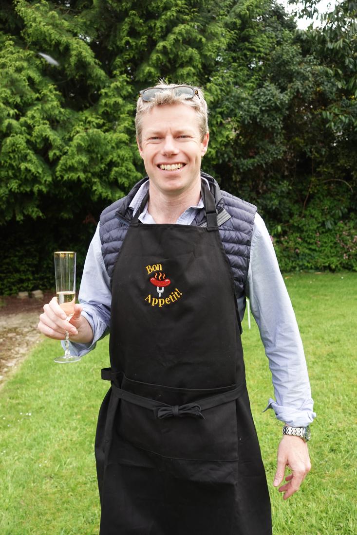 Embroidered BBQ Apron Chef s Hat Bon Appetit Apron Outdoor Kitchen Apron Cooking Garden Party Father s Day Gift WithCongratulations