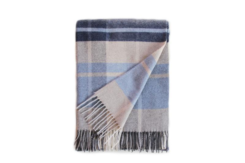 Navy, Light Blue and Grey Blanket