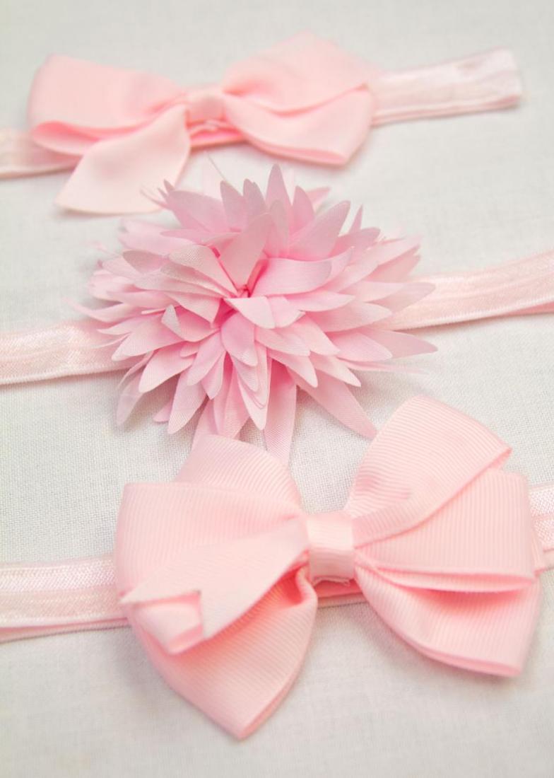 pink bow baby headband