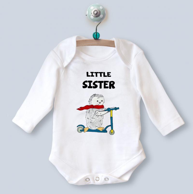 Little Sister Long Sleeve Babygrow Top