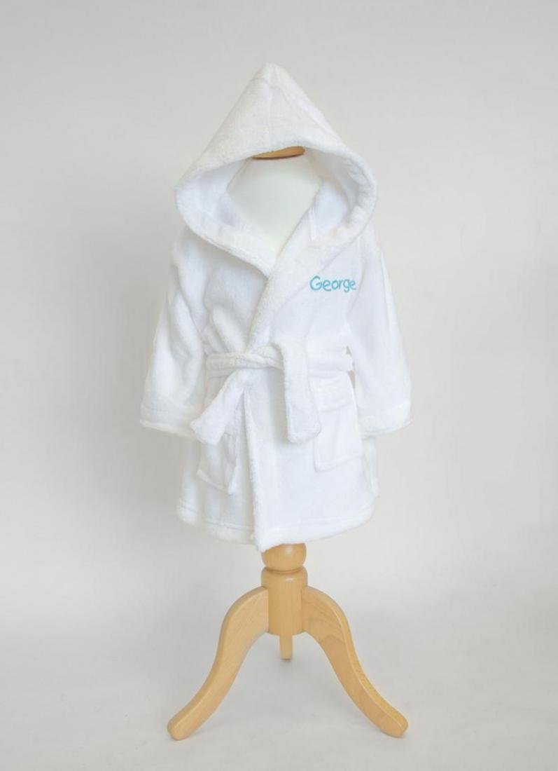 baby dressing gown white