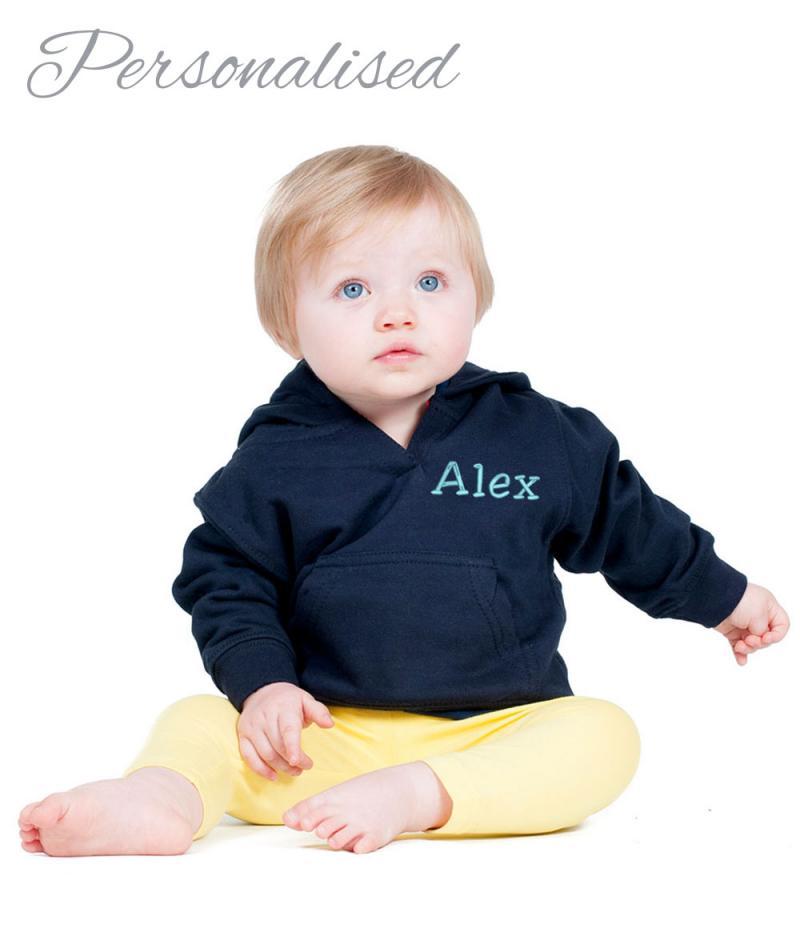 Personalised Embroidered Baby Hoodie - Navy