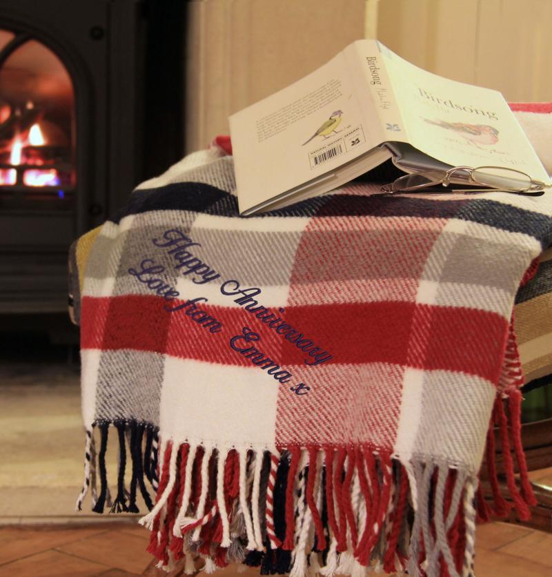 Personalised tartan blanket outlet