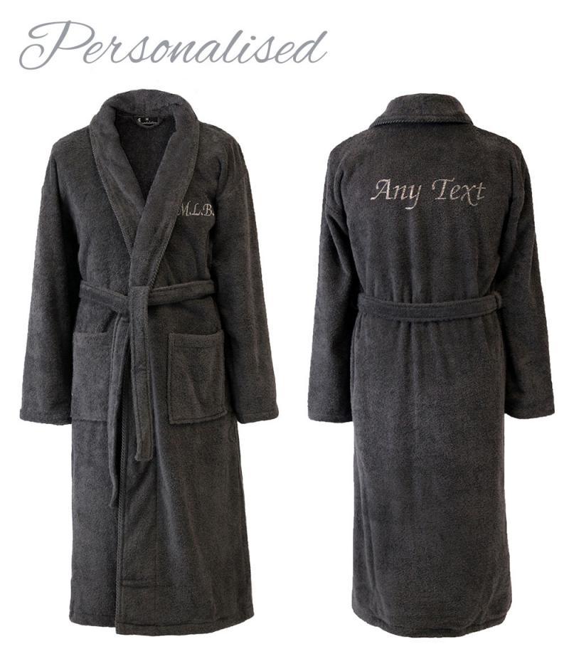 Personalised grey dressing gown clearance
