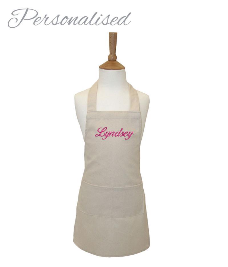 Personalised Kid's Cotton Apron - Natural