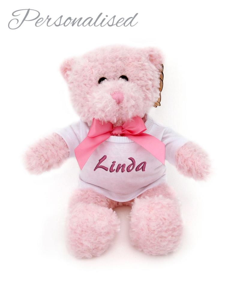 Personalised Pink Teddy Bear with T-shirt
