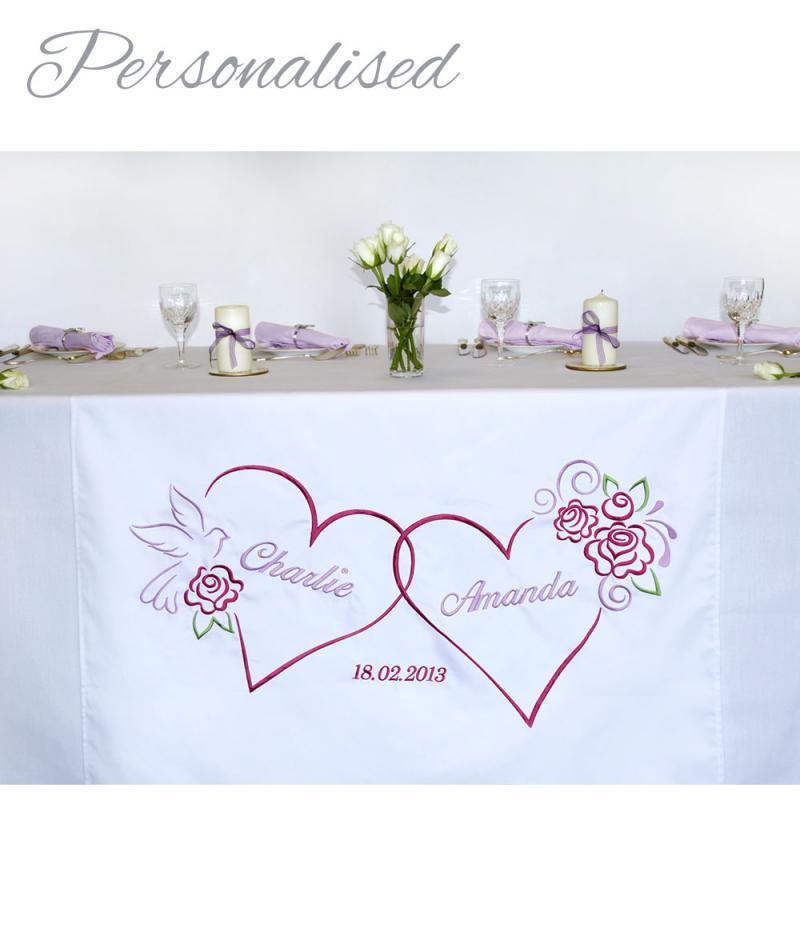 Personalised Embroidered Wedding Table Runner