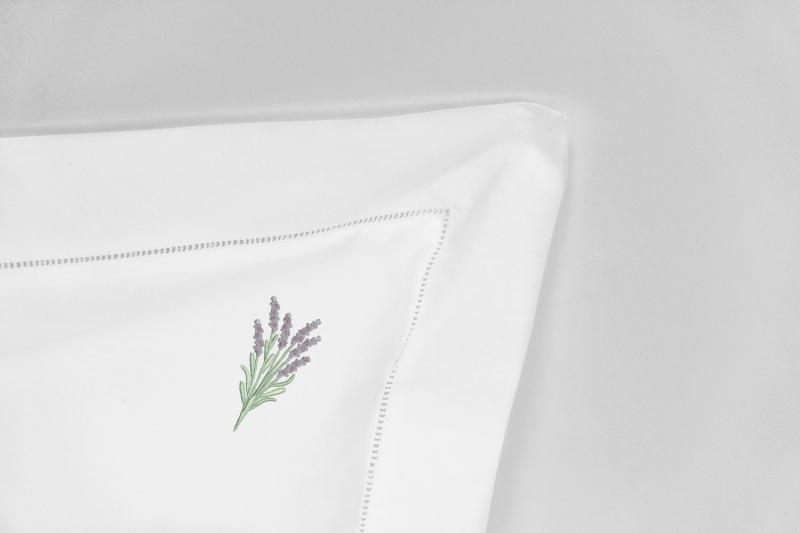 vintage pillow cases with embroidered lavender