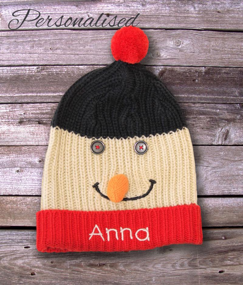 Personalised Knitted Children's Snowman Hat