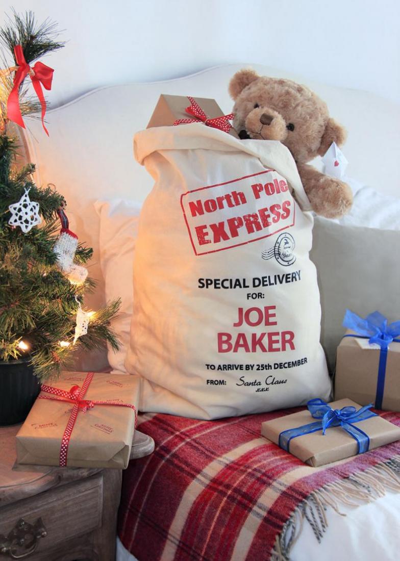 personalised santa sack large christmas stocking