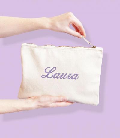 Personalised Canvas Makeup Clutch Bag