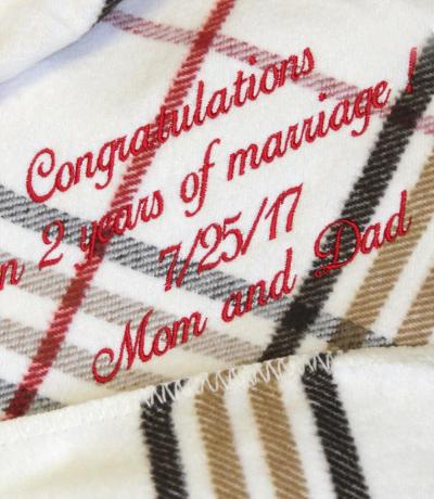 2nd anniversary cotton blanket