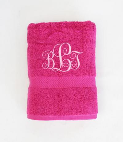 Pink Monogram Towel in Pink