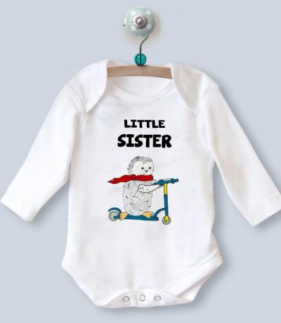 Little Sister Long Sleeve Babygrow Top