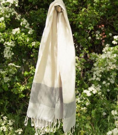 Personalised Pebble Grey Beach Towel, Bamboo Cotton