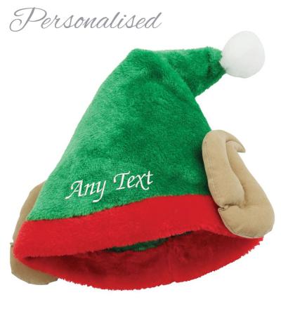 Personalised Plush Elf Hat With Ears