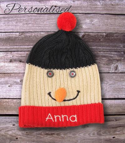 Personalised Knitted Children's Snowman Hat