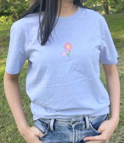 Floral embroidered t-shirt