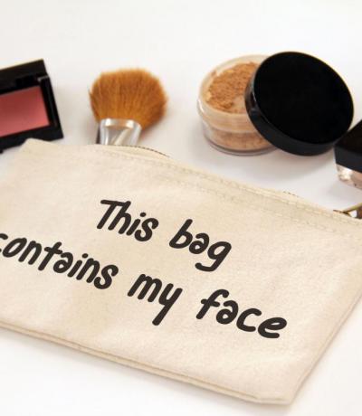 This bag contains my face, Zipper Canvas Pouch Bag