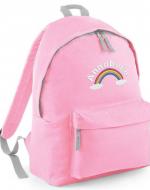 Personalised Girls School Rucksack with Rainbow Logo