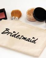 Bridesmaid Zipper Canvas Make-up Bag