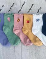 Multi Coloured Embroidered Socks