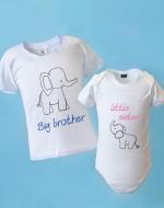 big brother little brother matching outfits with elephant