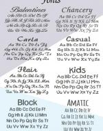 Embroidery Font Chart