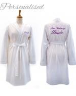 Personalised white bride dressing gowns