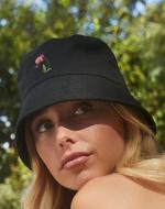 Orchid embroidered hat