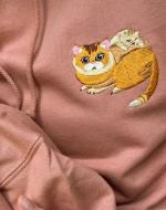 Matching Embroidered Cat Hoodies