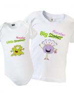 big sister little brother monster t-shirts