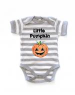 Grey Striped Little Pumpkin Babygrow