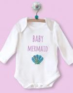 Little Sister Long Sleeve Babygrow Top with Mermaid Design