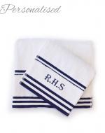 Personalised Navy Hand and Bath Towel
