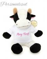 personalised baby teddy bear farm cow with t-shirt