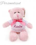 Personalised Pink Teddy Bear with T-shirt