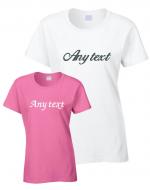 White and pink wedding t-shirts