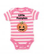 Pink Striped Little Pumpkin Babygrow