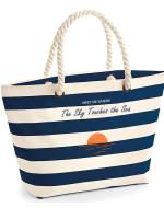 Navy stripes beach bag