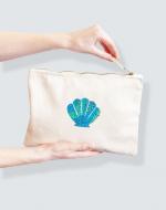 Seashell Mermaid Canvas Bag with Holographic Printed Scallop 