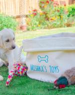 personalised dog toys basket